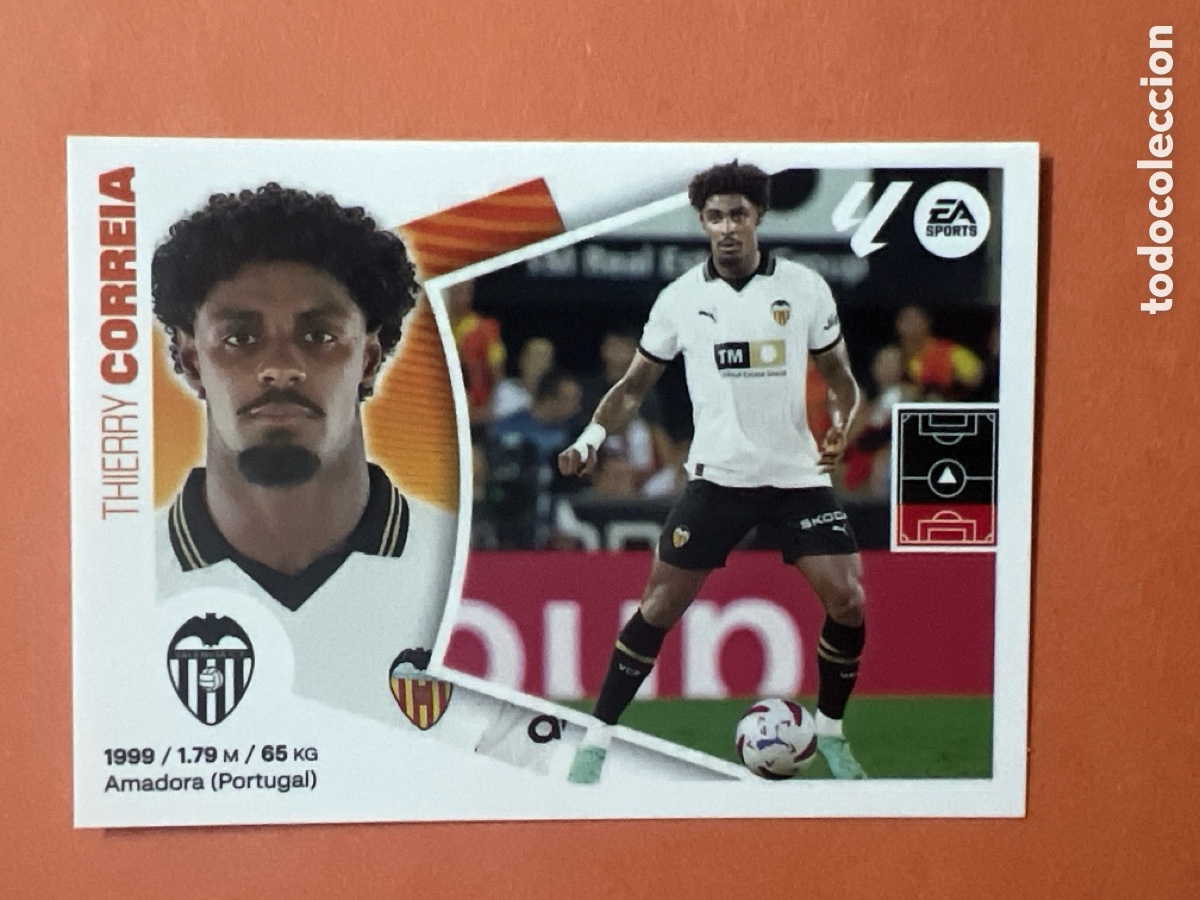 Cromos de f&uacute;tbol: C6578. 6 Thierry Correia, Valencia CF, Panini Ediciones Liga Este 2024 2025 24 25