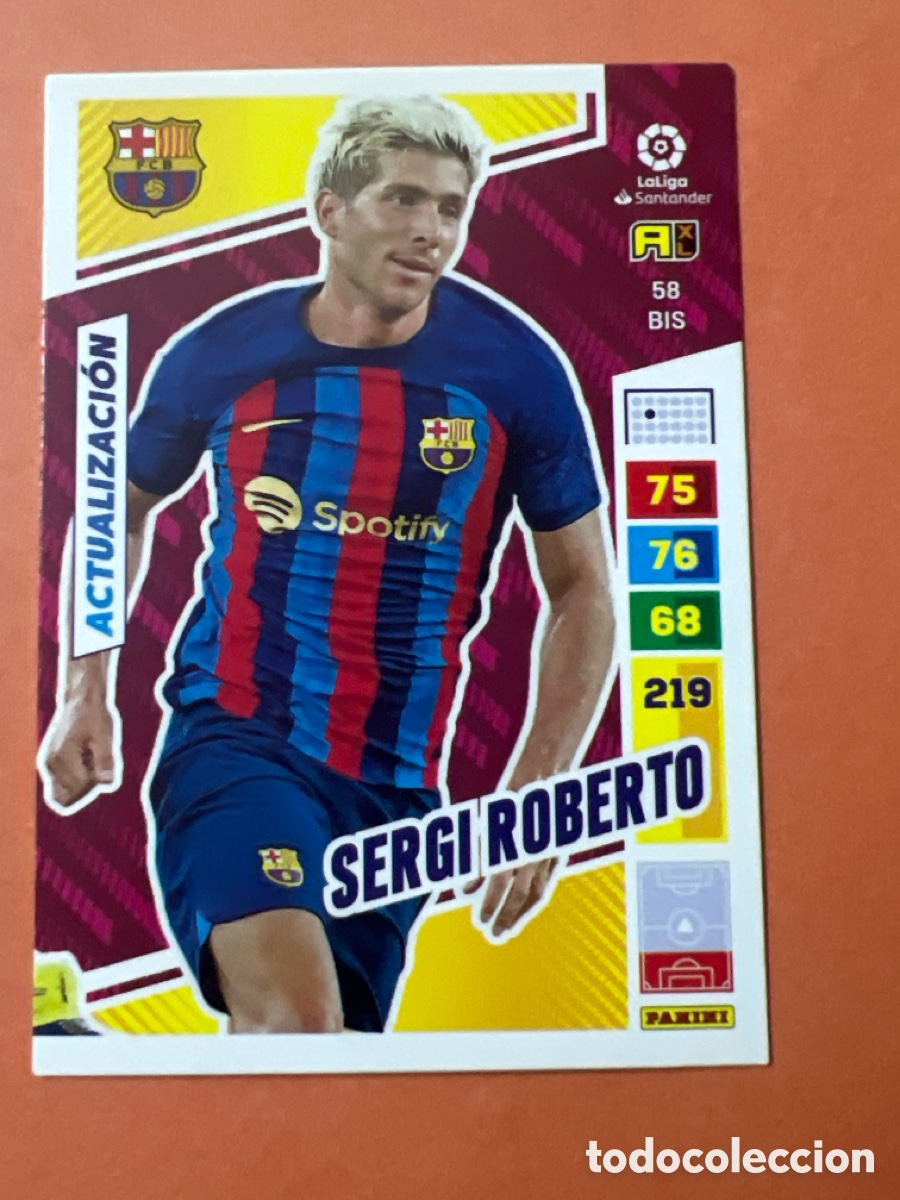 Cromos de f&uacute;tbol: C6583. 58 BIS SERGI ROBERTO ACTUALIZACI&Oacute;N FC BARCELONA 22 23 ADRENALYN XL 2022 2023 PANINI