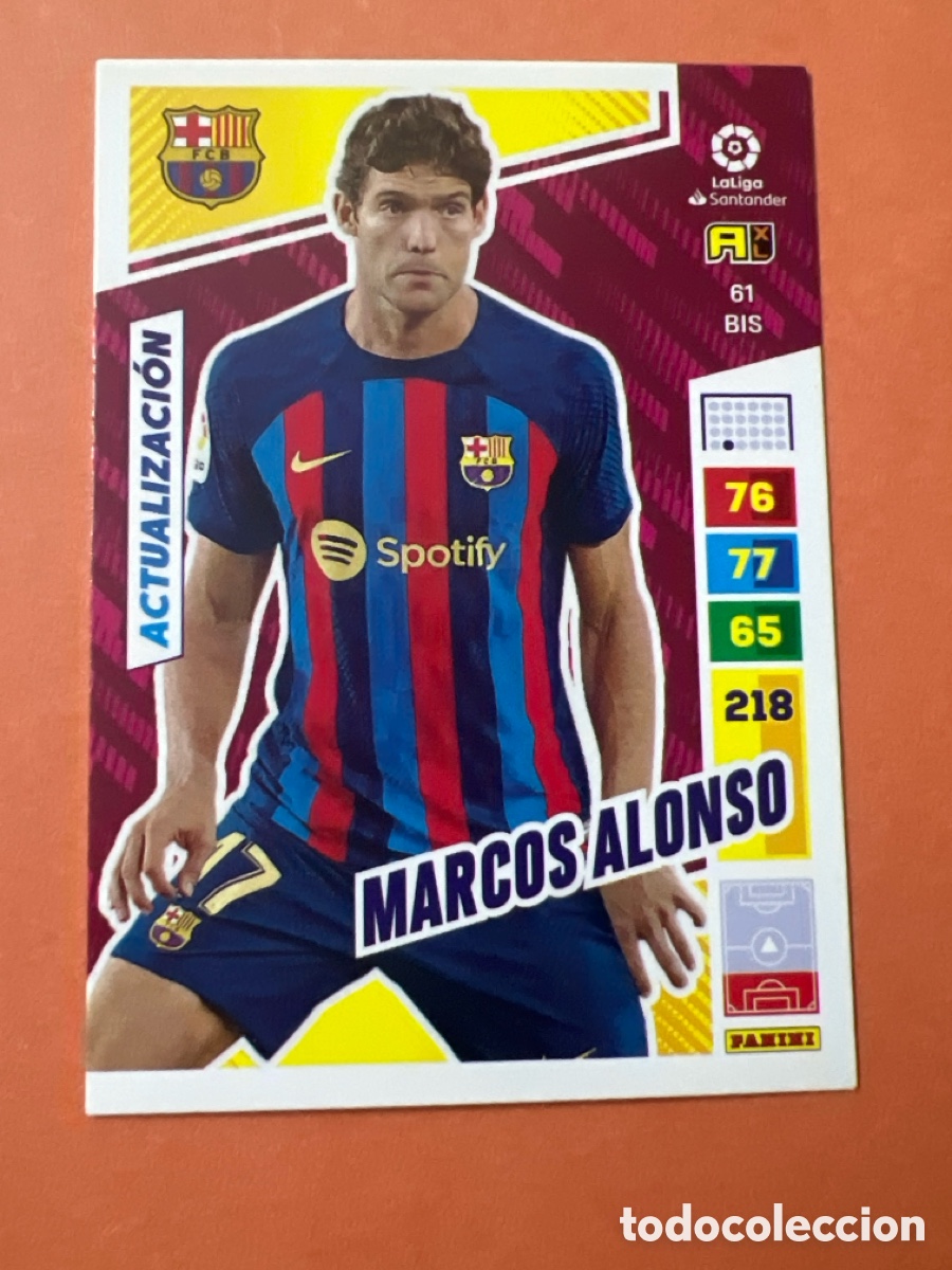 Cromos de f&uacute;tbol: 61 BIS MARCOS ALONSO (F.C BARCELONA) ACTUALIZACION - POCKET BOX , PANINI ADRENALYN 2022 2023 , 22 23