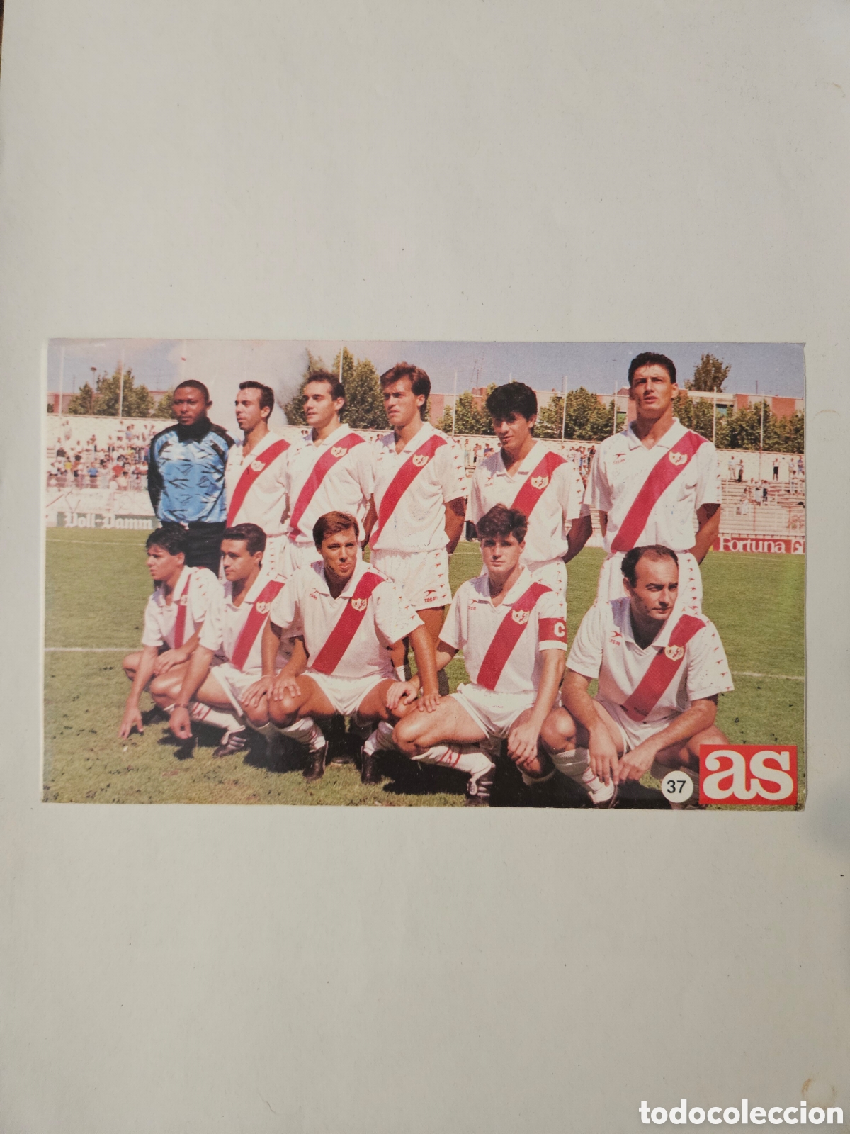 Cromos de f&uacute;tbol: CROMO DE F&Uacute;TBOL. LIGA 1991 1992. 37 RAYO VALLECANO. EQUIPO ALINEACI&Oacute;N. DIARIO AS. SIN PEGAR.
