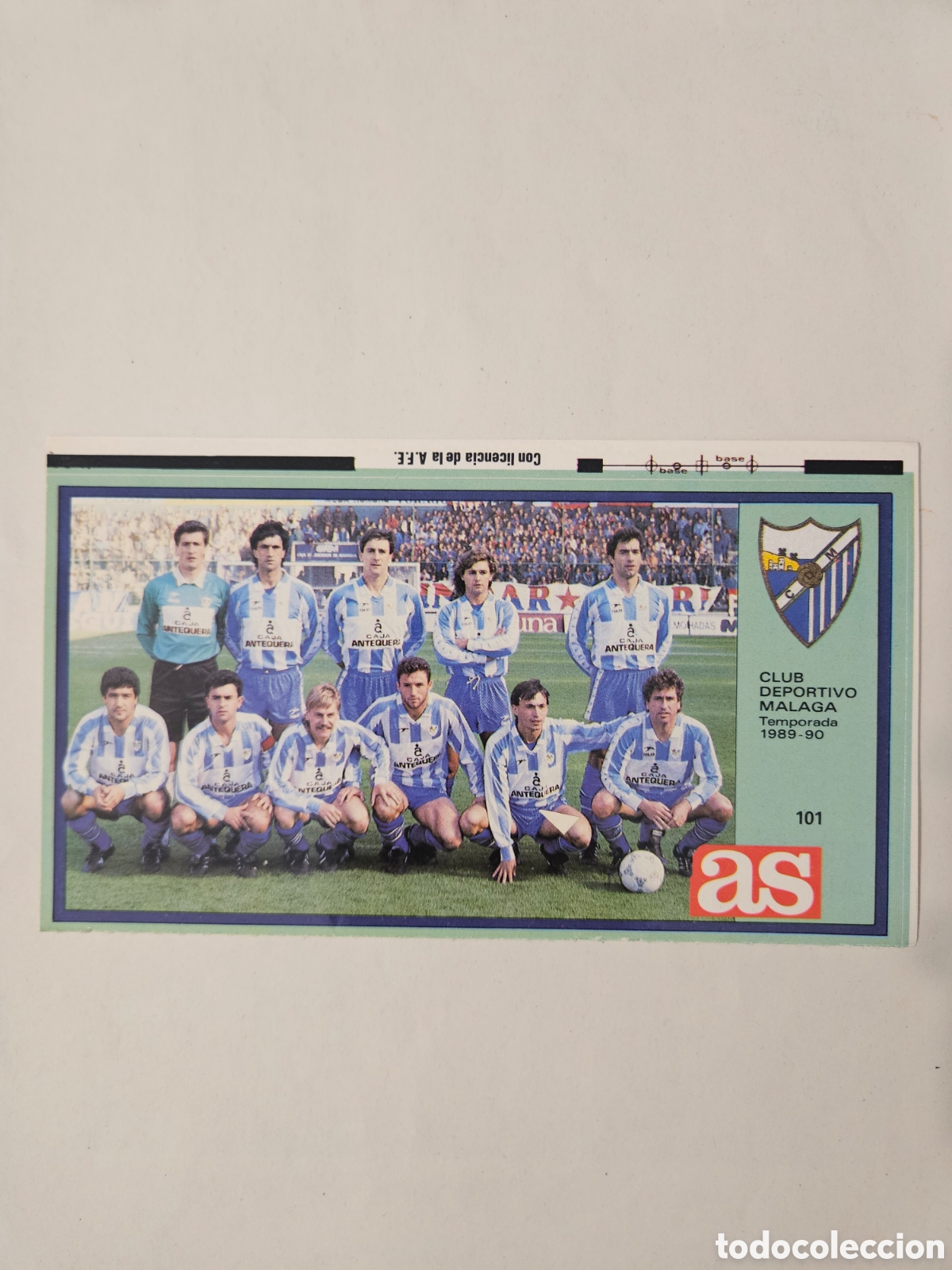 Cromos de f&uacute;tbol: DIARIO AS LOS ASES DE LA LIGA 89 90 1989 1990 CROMO NUNCA PEGADO PLANTILLA N&ordm; 101 MALAGA