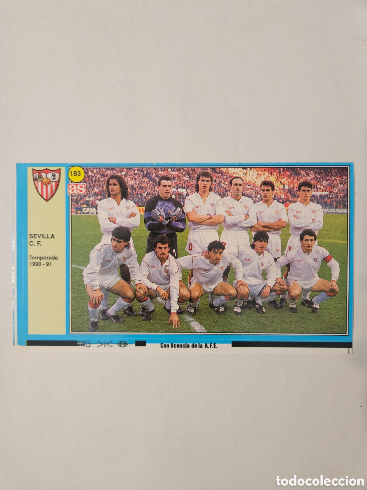 Cromos de f&uacute;tbol: SEVILLA ALINEACION AS 90 91 CROMOS 1990 1991 FUTBOL LIGA - SIN PEGAR - 183