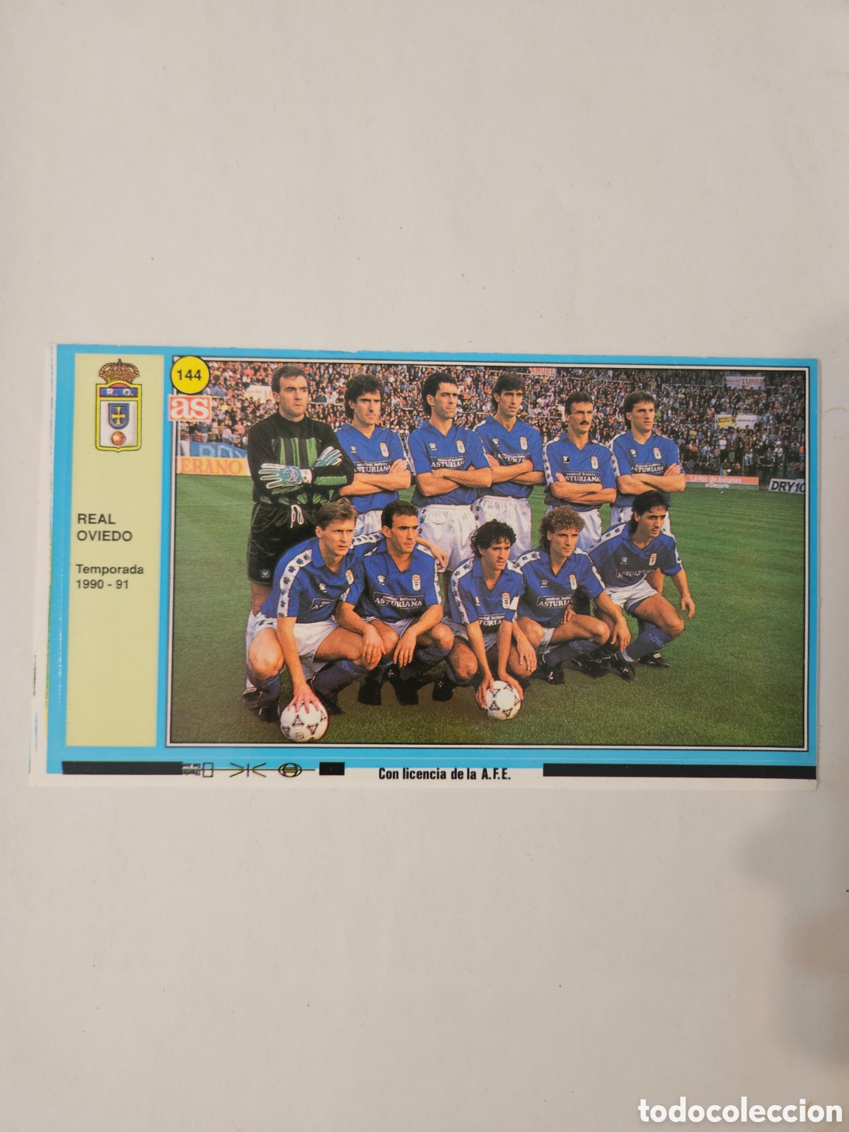 Cromos de f&uacute;tbol: OVIEDO ALINEACION AS 90 91 CROMOS 1990 1991 FUTBOL LIGA - SIN PEGAR - 144