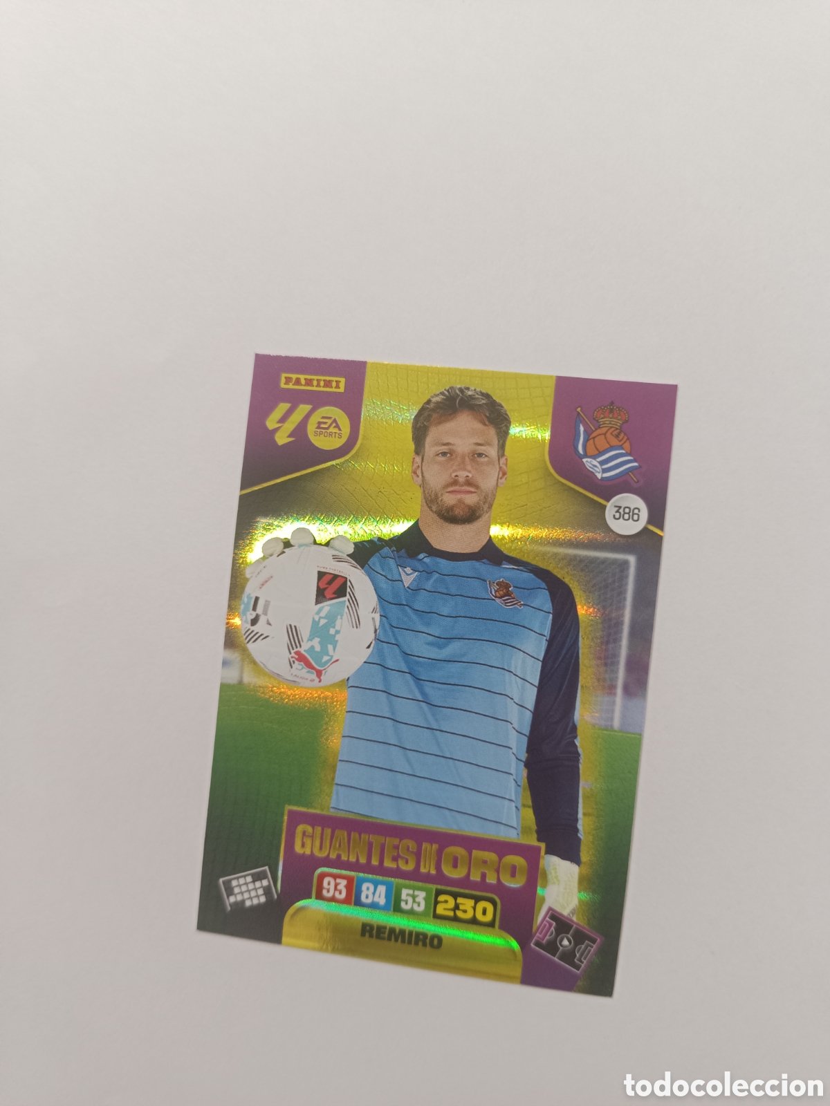 Cromos de f&uacute;tbol: Adrenalyn 25-26 guantes de oro remiro 386