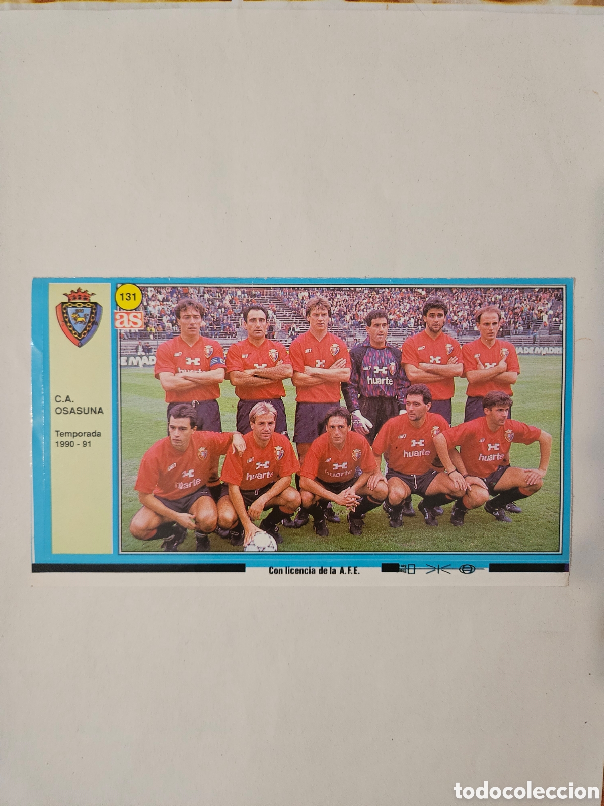 Cromos de f&uacute;tbol: OSASUNA ALINEACION AS 90 91 CROMOS 1990 1991 FUTBOL LIGA - SIN PEGAR - 131