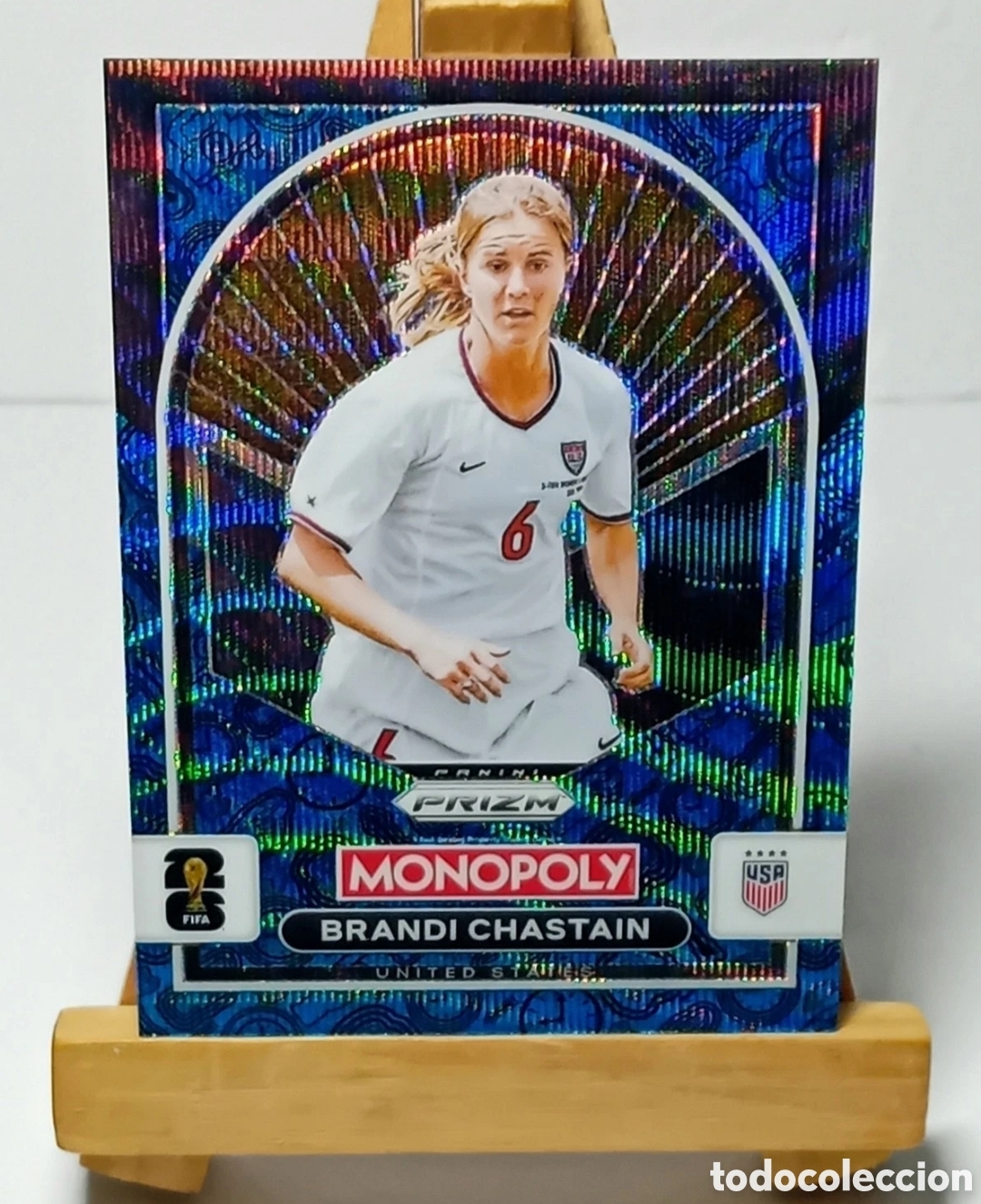 Cromos de f&uacute;tbol: BRANDI CHASTAIN 2026 USA MONOPOLY FOUR CORNERS BLUE WAVE PRIZM PANINI.