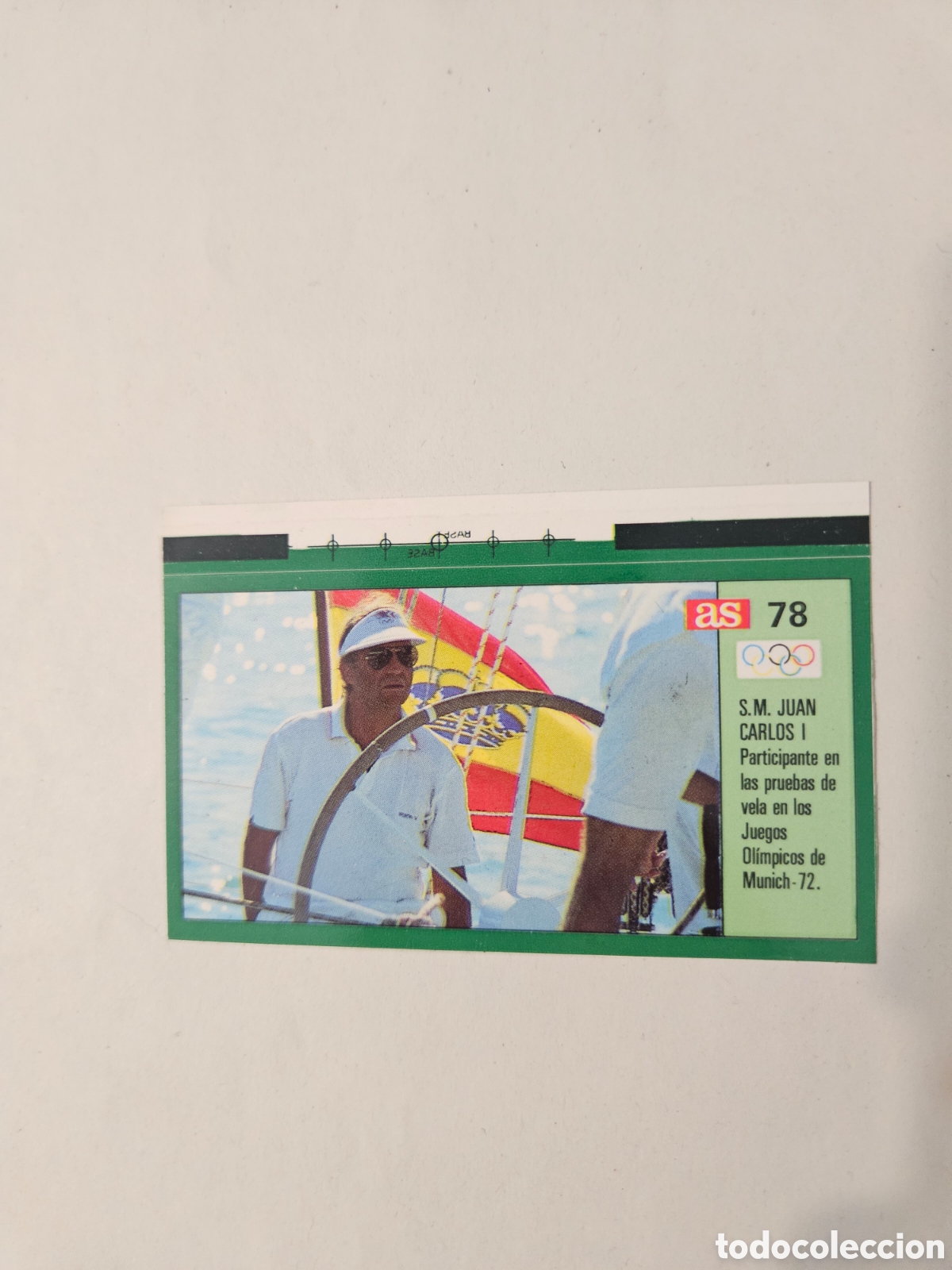 Cromos de f&uacute;tbol: 78 REY JUAN CARLOS I VELA ESPA&Ntilde;A - ASES OLIMPICOS DIARIO AS 1988 -