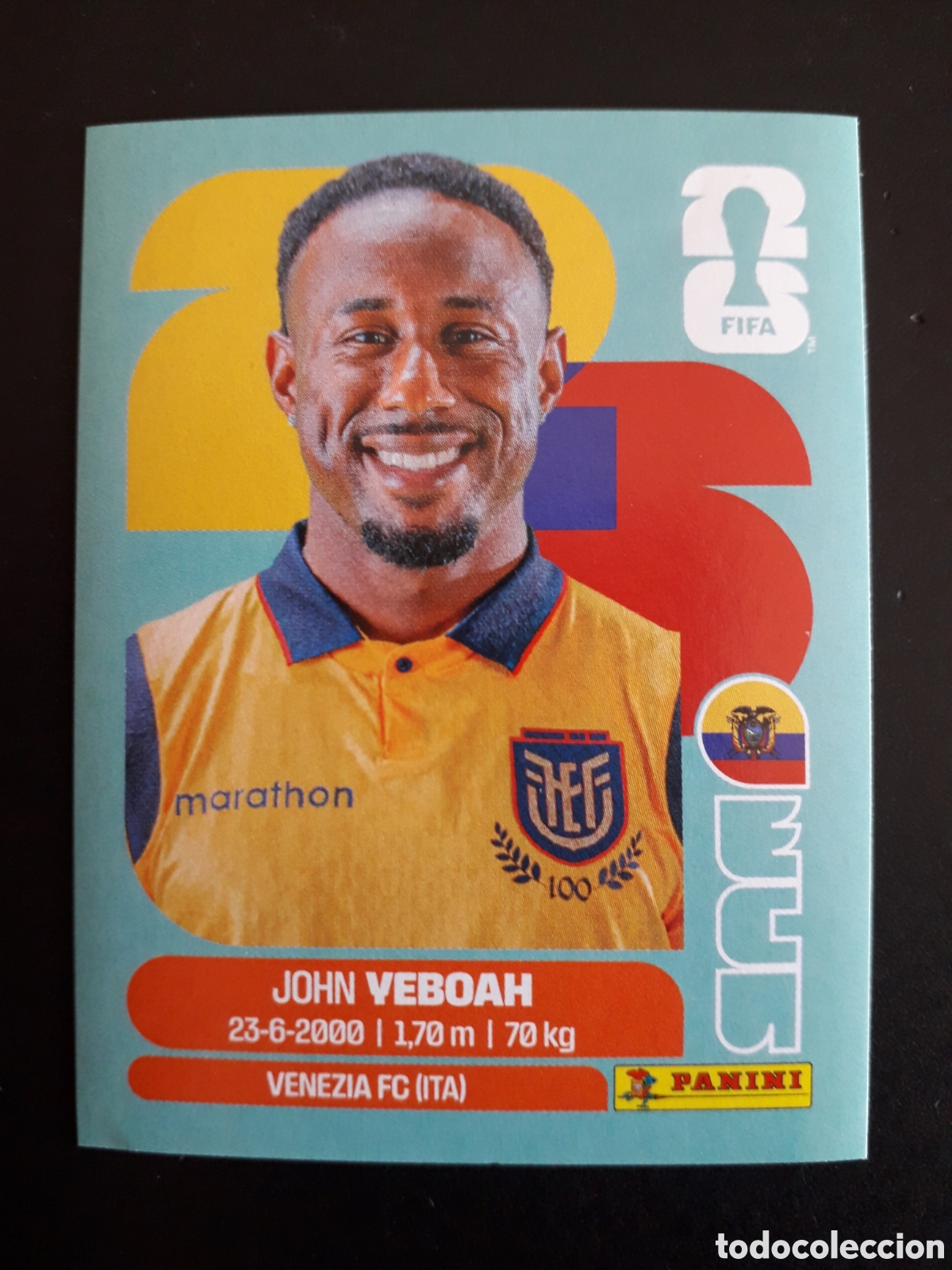 Cromos de f&uacute;tbol: YEBOAH ECUADOR ECU 14 MUNDIAL F&Uacute;TBOL 2026 FIFA WORLD CUP PANINI SIN PEGAR PEDIDO M&Iacute;NIMO 3&euro;