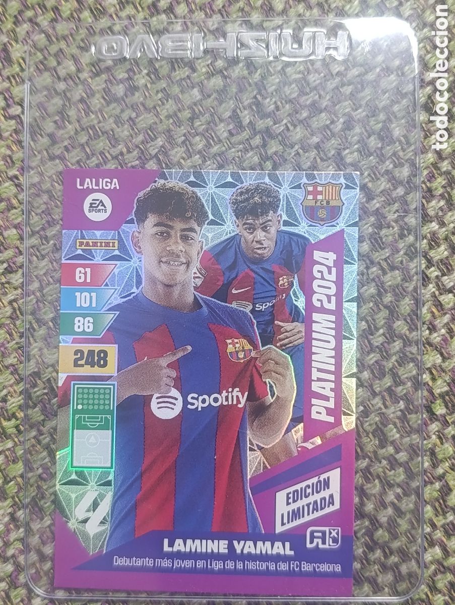 Cromos de f&uacute;tbol: Carta de edici&oacute;n limitada Platinum de Lamine Yamal