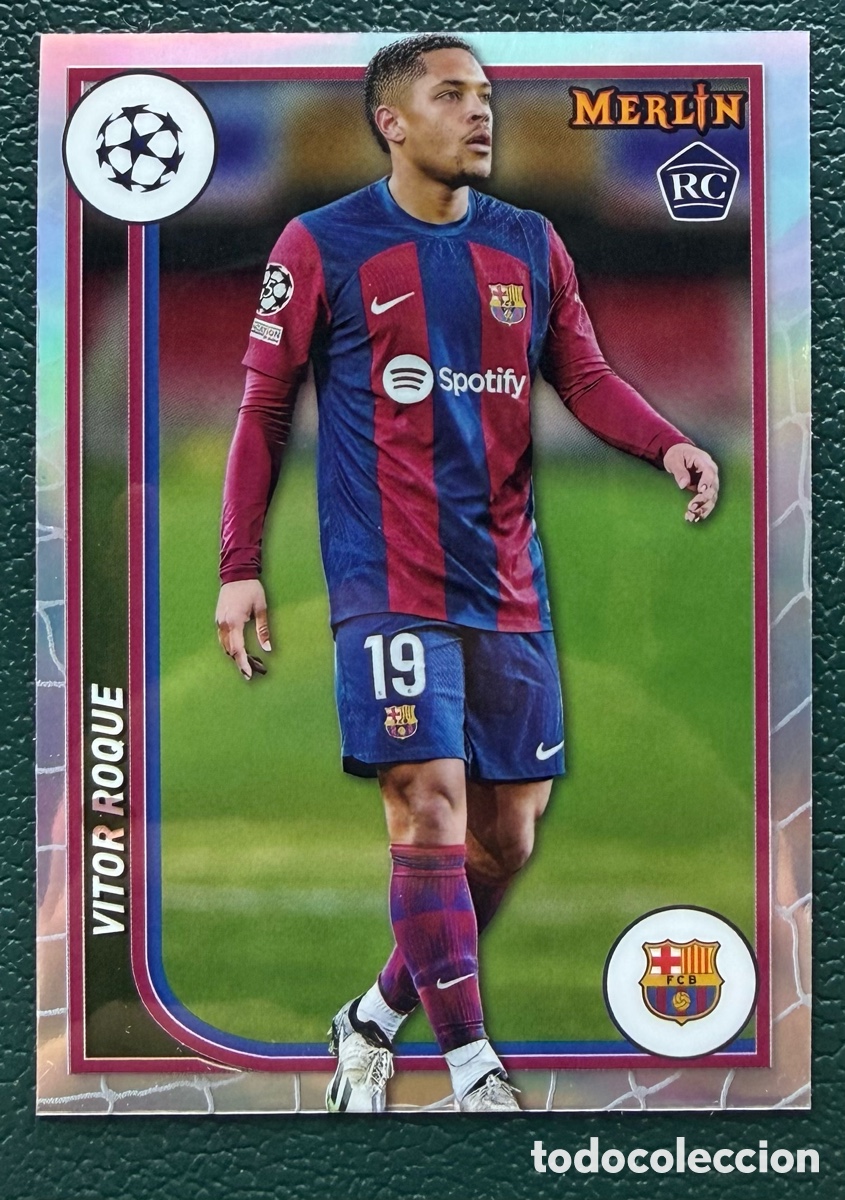 Football Stickers: 138 VITOR ROQUE REFRACTOR FC BARCELONA FICHAS TOPPS MERLIN CHROME UEFA CLUB COMPETITIONS 2023 2024