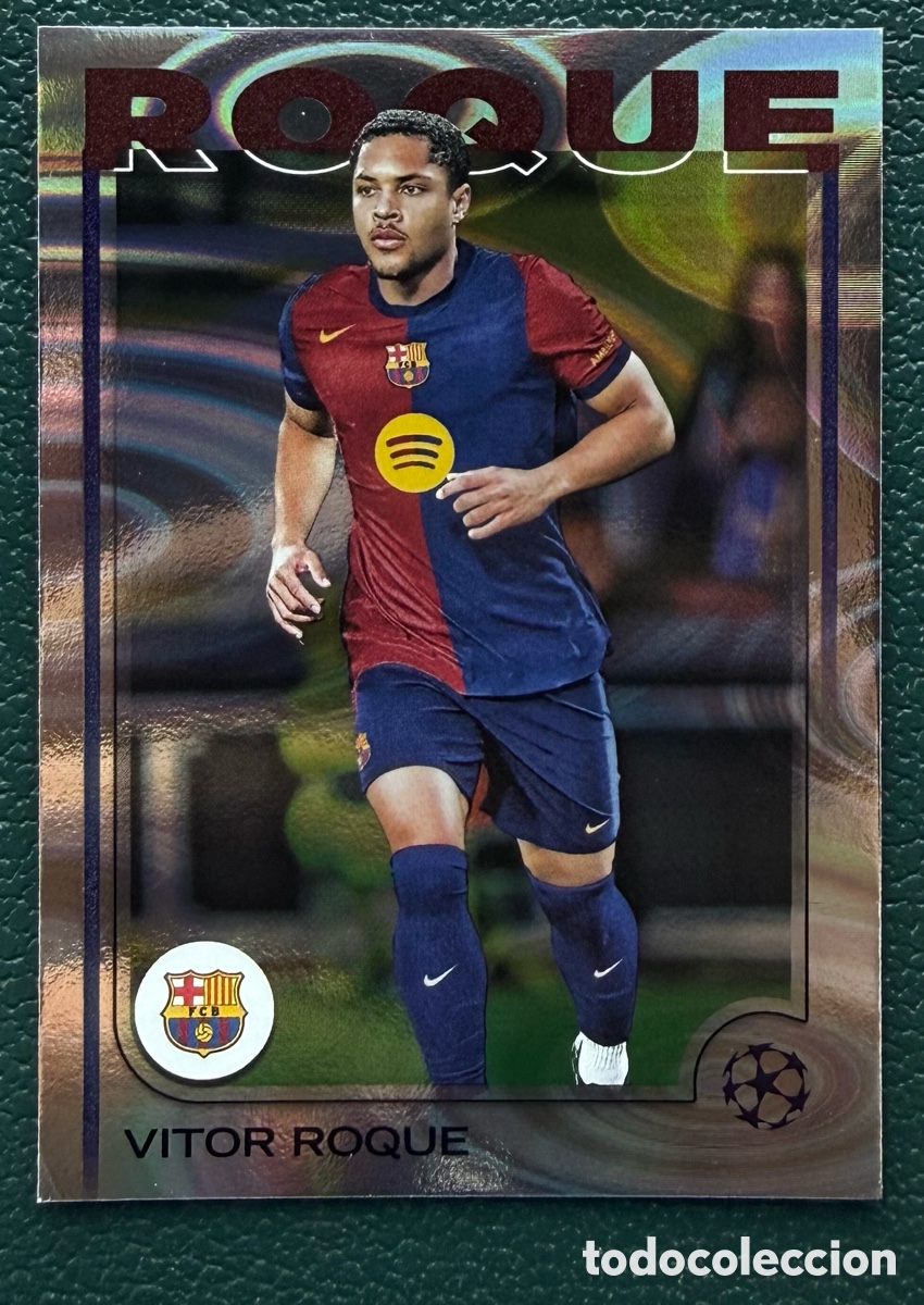 Fu&szlig;ball-Sticker: 39 VITOR ROQUE FC BARCELONA RAIN DROPS FICHAS ALBUM TOPPS UEFA CLUB COMPETITIONS 2024 2025 24 25