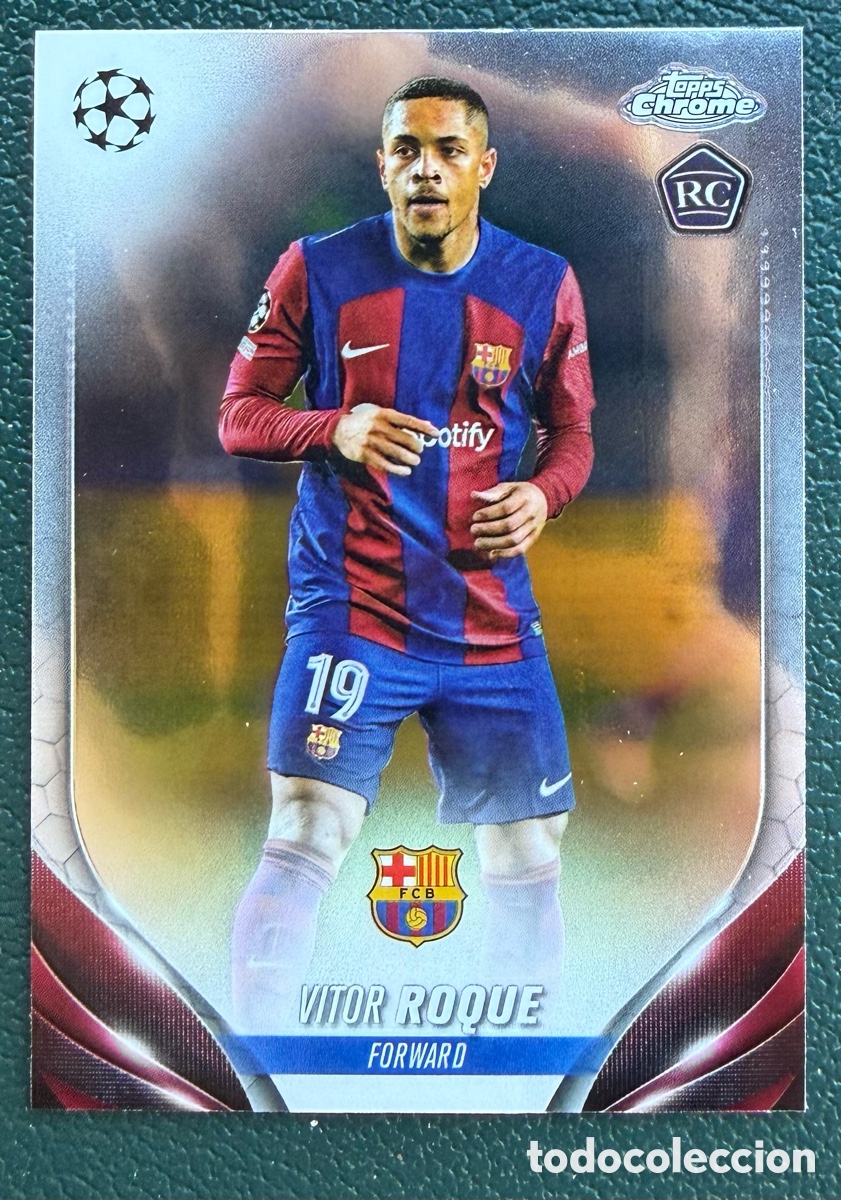 Fu&szlig;ball-Sticker: 28 VITOR ROQUE FC BARCELONA FICHAS ALBUM TOPPS CHROME UEFA CLUB COMPETITIONS 2023 2024 23 24