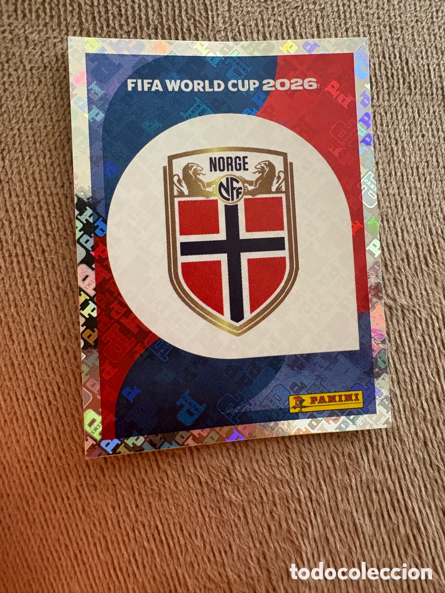 Cromos de f&uacute;tbol: ESCUDO NORUEGA NOR 1 MUNDIAL F&Uacute;TBOL 2026 FIFA WORLD CUP PANINI SIN PEGAR PEDIDO M&Iacute;NIMO 3&euro;