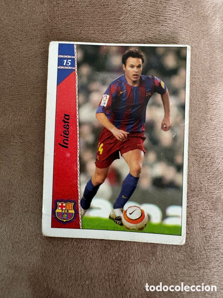 Cromos de f&uacute;tbol: FICHA DE LA LIGA 2006 - 2007. F&Uacute;TBOL CLUB BARCELONA. 15 INIESTA. MUNDI CROMO.