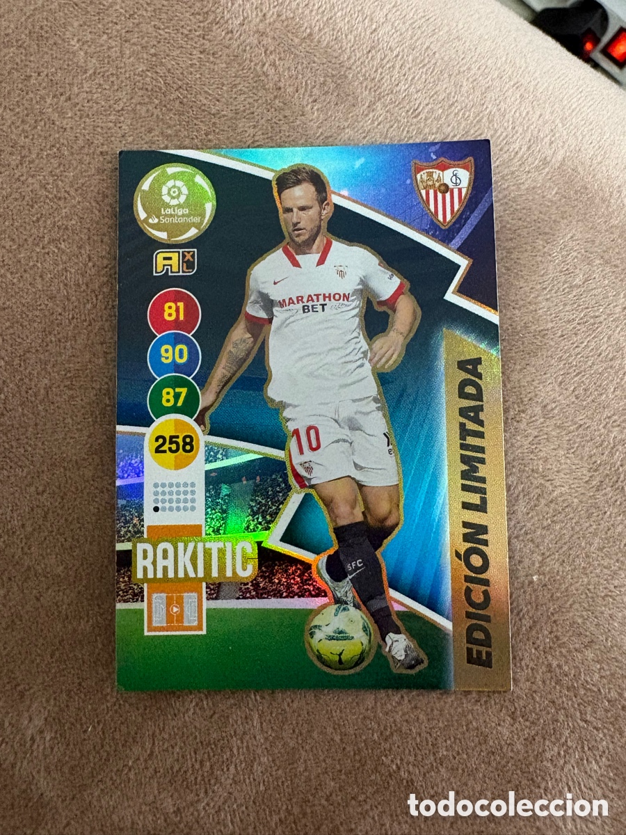 Cromos de f&uacute;tbol: Rakitic Edici&oacute;n Limitada Sevilla FC Adrenalyn XL 20 21