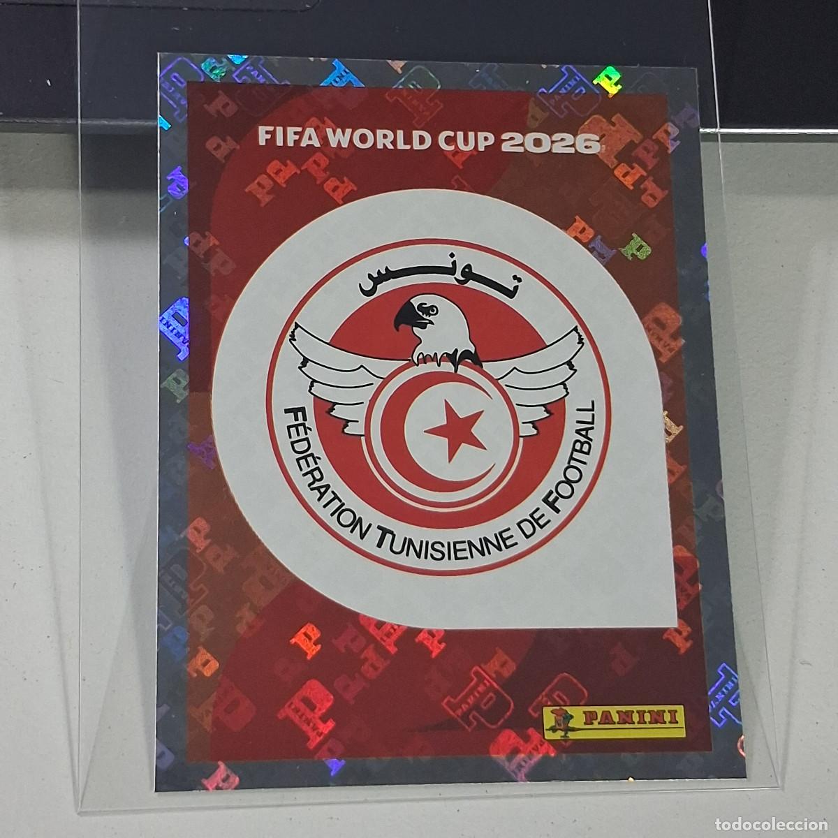 Cromos de f&uacute;tbol: B34 TUN 1 TUN1 ESCUDO LOGO BADGE TUNEZ TUNISIA MUNDIAL FIFA WORLD CUP 2026 STICKER PANINI