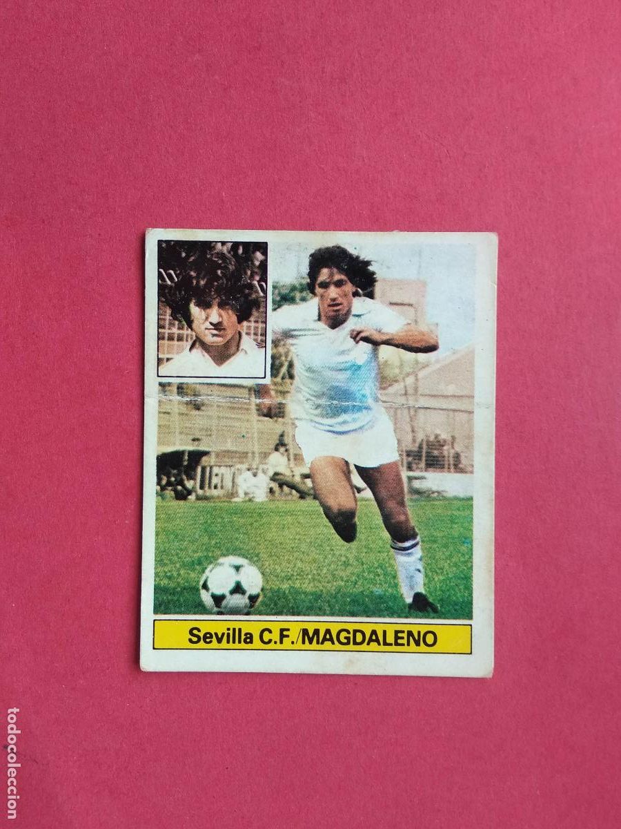 Fu&szlig;ball-Sticker: EDICIONES ESTE LIGA 81 82 1981 1982 CROMO DESPEGADO FICHAJE N&ordm; 13 MAGDALENO SEVILLA VERSION