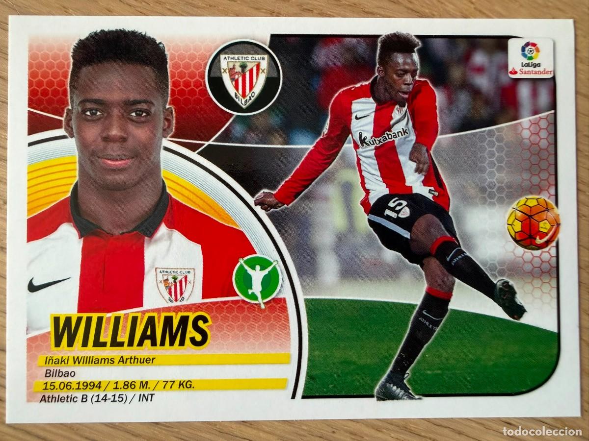 Cromos de f&uacute;tbol: 15 I&Ntilde;AKI WILLIAMS ATHLETIC BILBAO 16 17 2016 2017 LIGA SANTANDER COLECCIONES ESTE SIN PEGAR STICKER