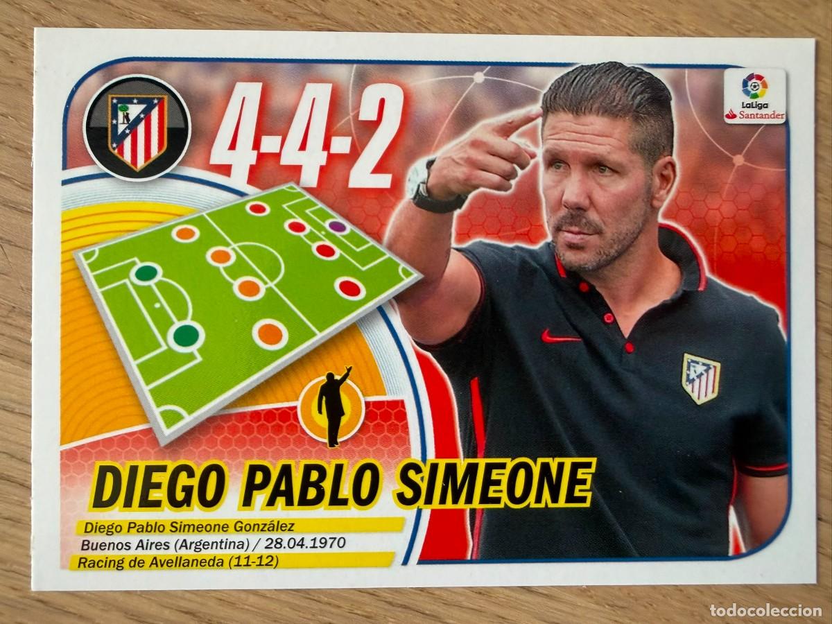 Cromos de f&uacute;tbol: 3 SIMEONE ENTRENADOR ATLETICO MADRID 16 17 2016 2017 LIGA SANTANDER COLECCIONES ESTE SIN PEGAR