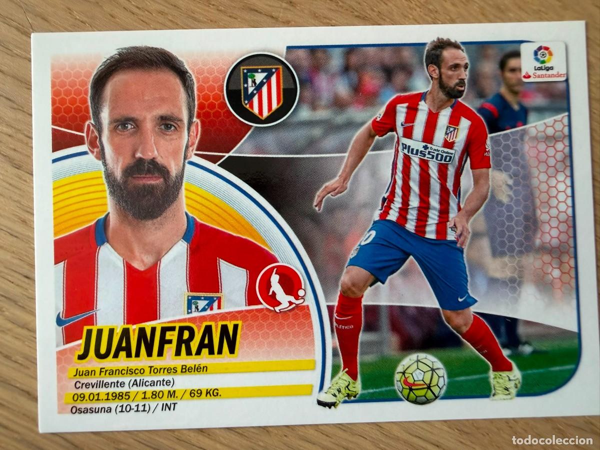Cromos de f&uacute;tbol: 3 JUANFRAN ATLETICO MADRID 16 17 2016 2017 LIGA SANTANDER COLECCIONES ESTE SIN PEGAR STICKER