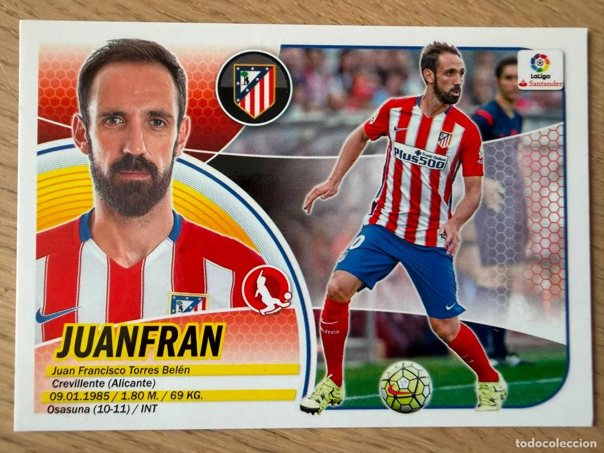 Cromos de f&uacute;tbol: 3 JUANFRAN ATLETICO MADRID 16 17 2016 2017 LIGA SANTANDER COLECCIONES ESTE SIN PEGAR STICKER