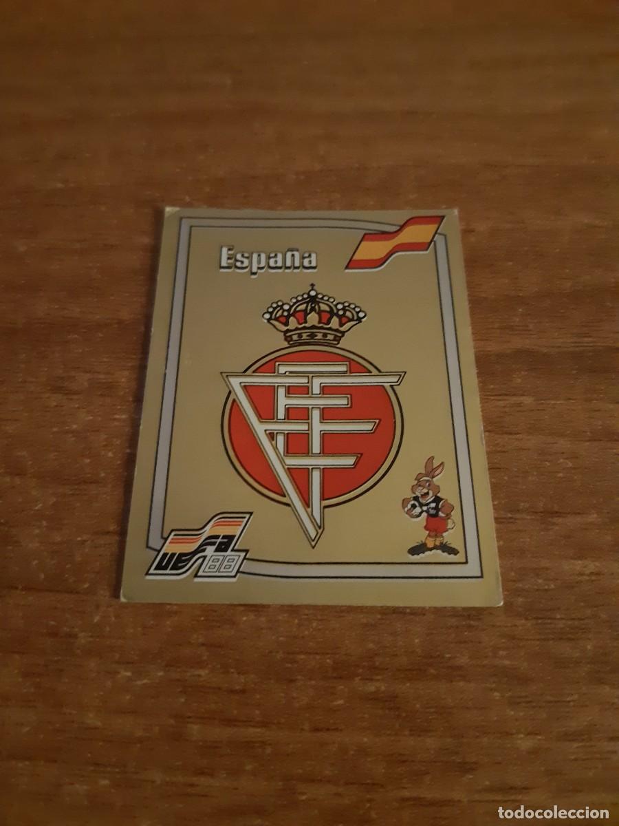 Cromos de f&uacute;tbol: N&deg;131 ESCUDO ESPA&Ntilde;A EURO 88 PANINI EUROCOPA ALEMANIA 1988. NUNCA PEGADO, SIN PEGAR