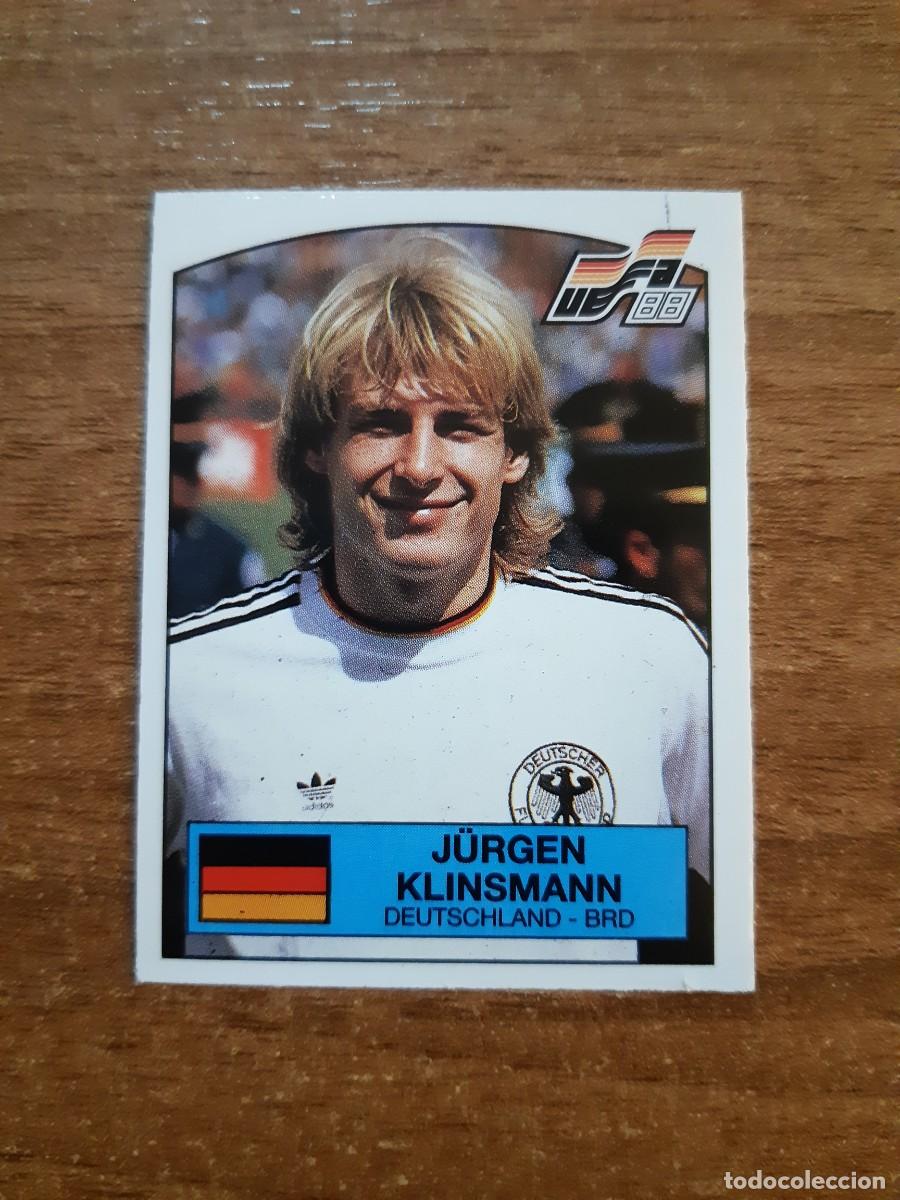 Cromos de f&uacute;tbol: N&deg;71 J&Uuml;RGEN KLINSMANN ALEMANIA EURO 88 PANINI EUROCOPA ALEMANIA 1988. NUNCA PEGADO, SIN PEGAR
