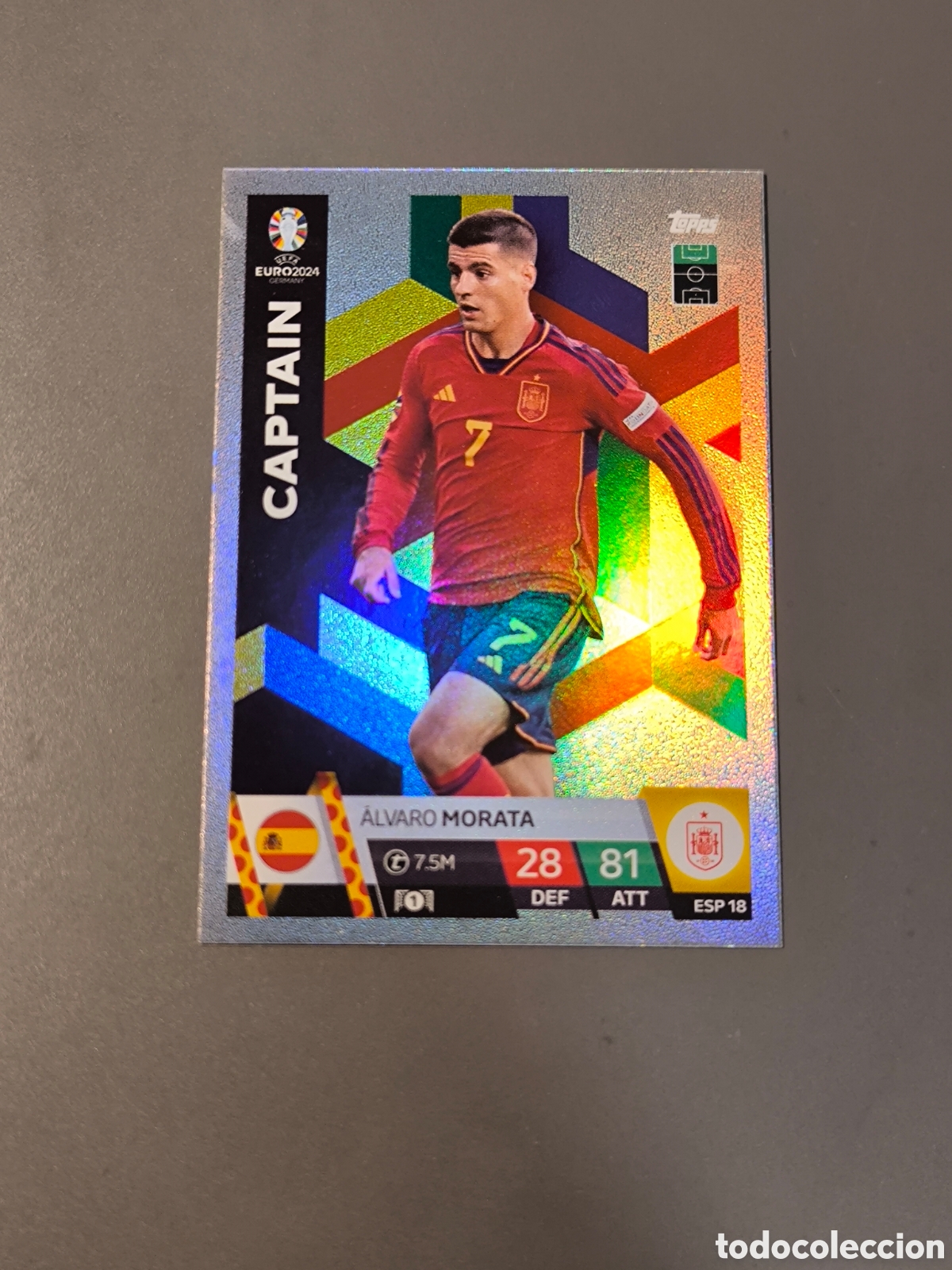 Football Stickers: MORATA Espa&ntilde;a 18 Captain Match Attax Euro 2024 Selecci&oacute;n Espa&ntilde;ola