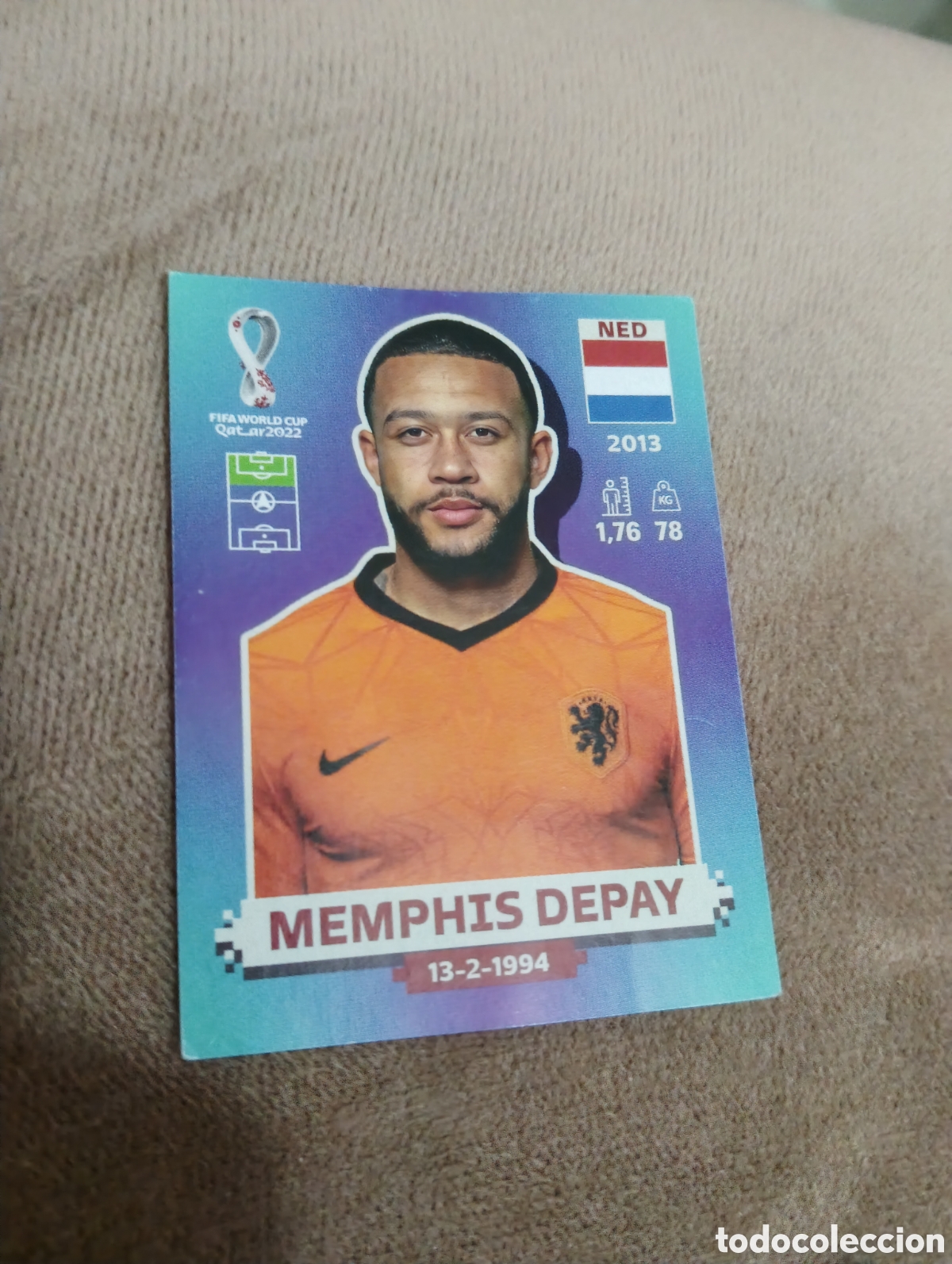 Cromos de f&uacute;tbol: MEMPHIS DEPAY HOLANDA N&deg; 18 COPA MUNDIAL DE F&Uacute;TBOL QATAR 2022 22 PANINI SIN PEGAR PEDIDO M&Iacute;NIMO 3&euro;.