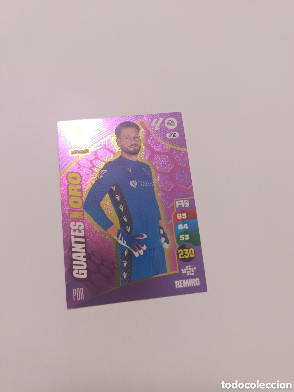 Cromos de f&uacute;tbol: Adrenalyn 24-25 guantes de oro remiro 386