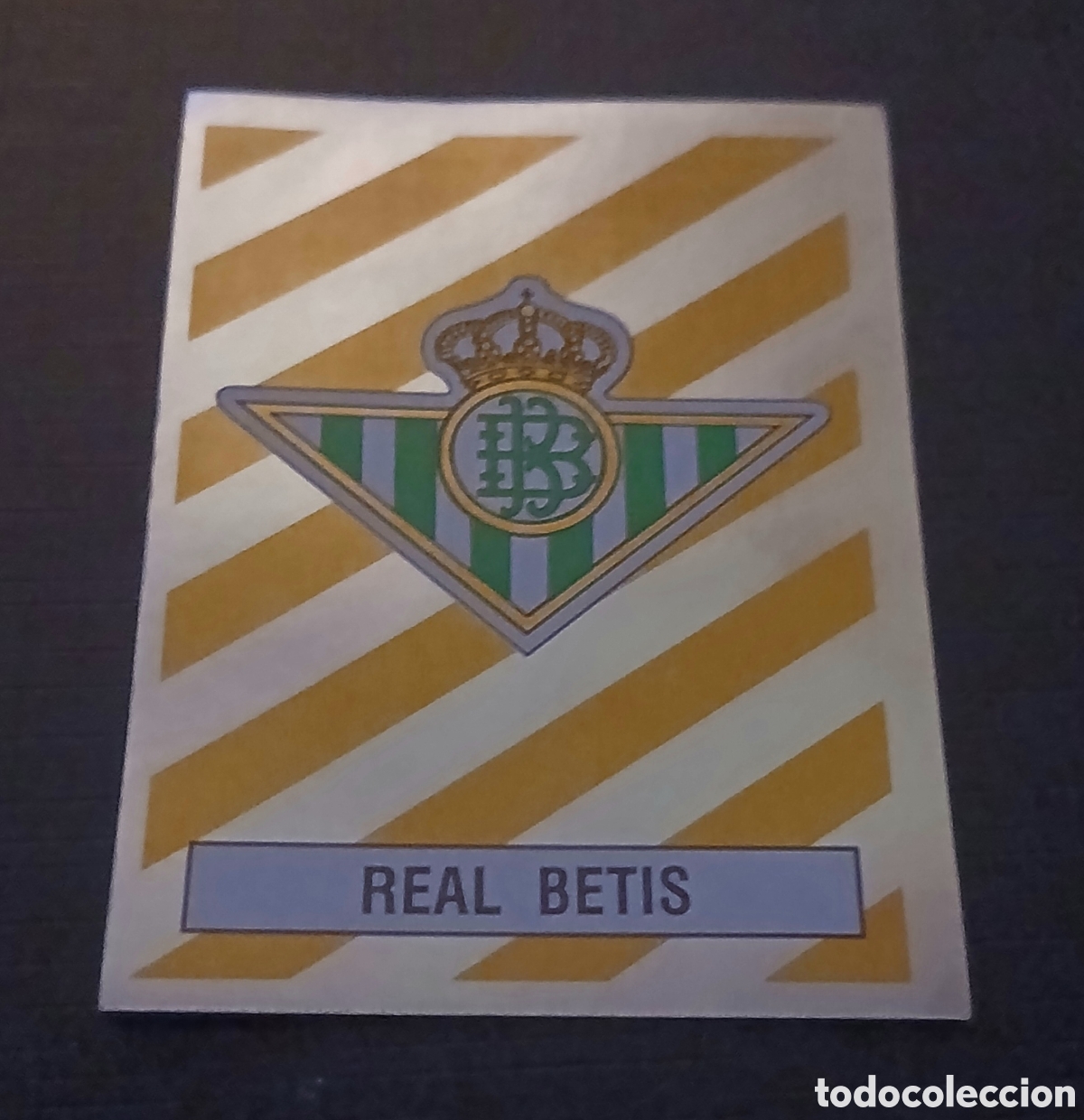 Cromos de f&uacute;tbol: Cromo 62 Escudo Real Betis F&uacute;tbol 88 87-88 1987-1988 Panini sin pegar nunca pegado