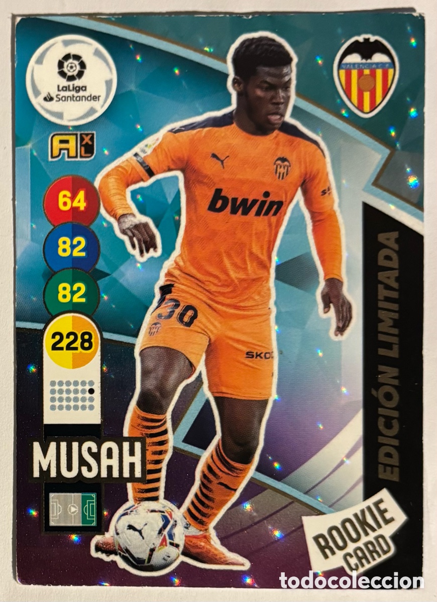Cromos de f&uacute;tbol: MUSAH (VALENCIA). CARTA EDICI&Oacute;N LIMITADA PANINI ADRENALYN XL 2020-21.