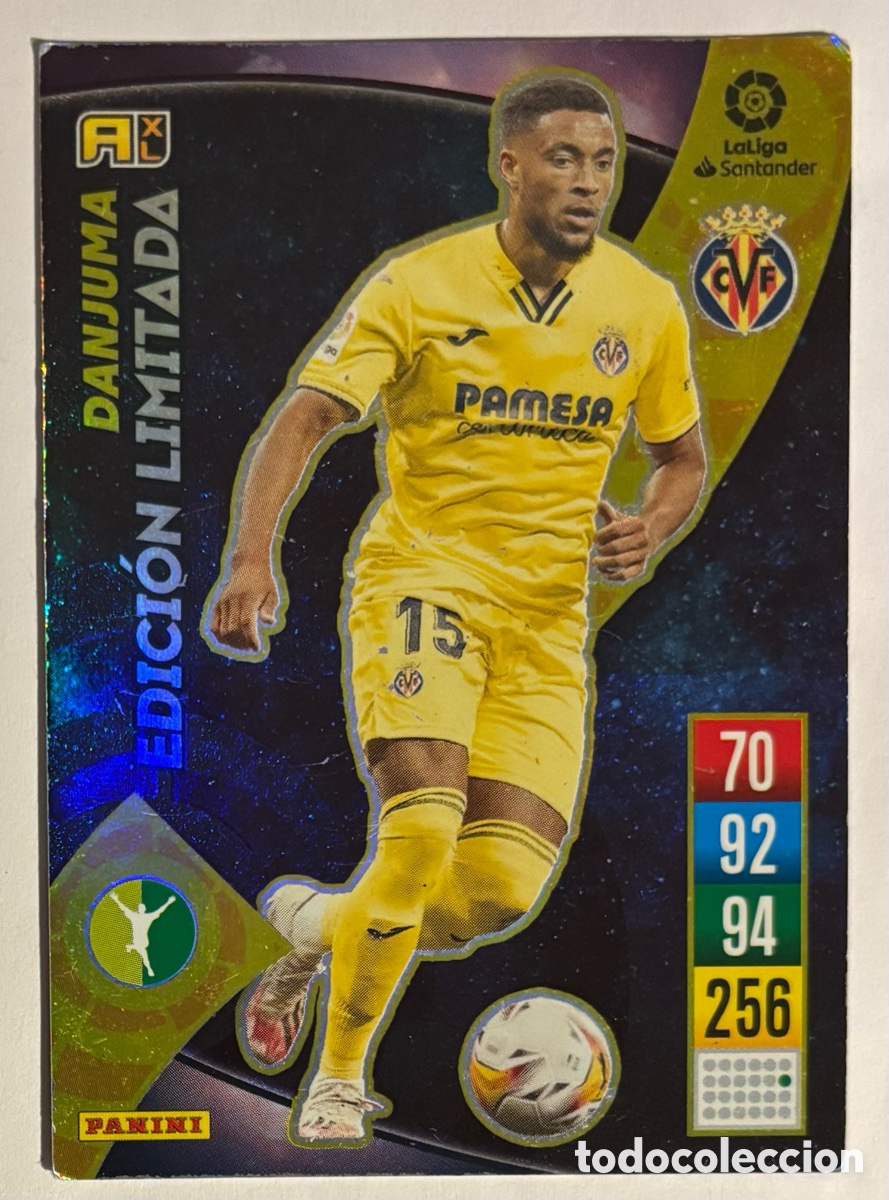 Cromos de f&uacute;tbol: DANJUMA (VILLARREAL). CARTA EDICI&Oacute;N LIMITADA PANINI ADRENALYN XL 2021-22.