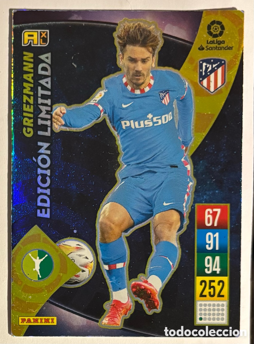 Cromos de f&uacute;tbol: GRIEZMANN (ATL&Eacute;TICO MADRID). CARTA EDICI&Oacute;N LIMITADA PANINI ADRENALYN XL 2021-22.