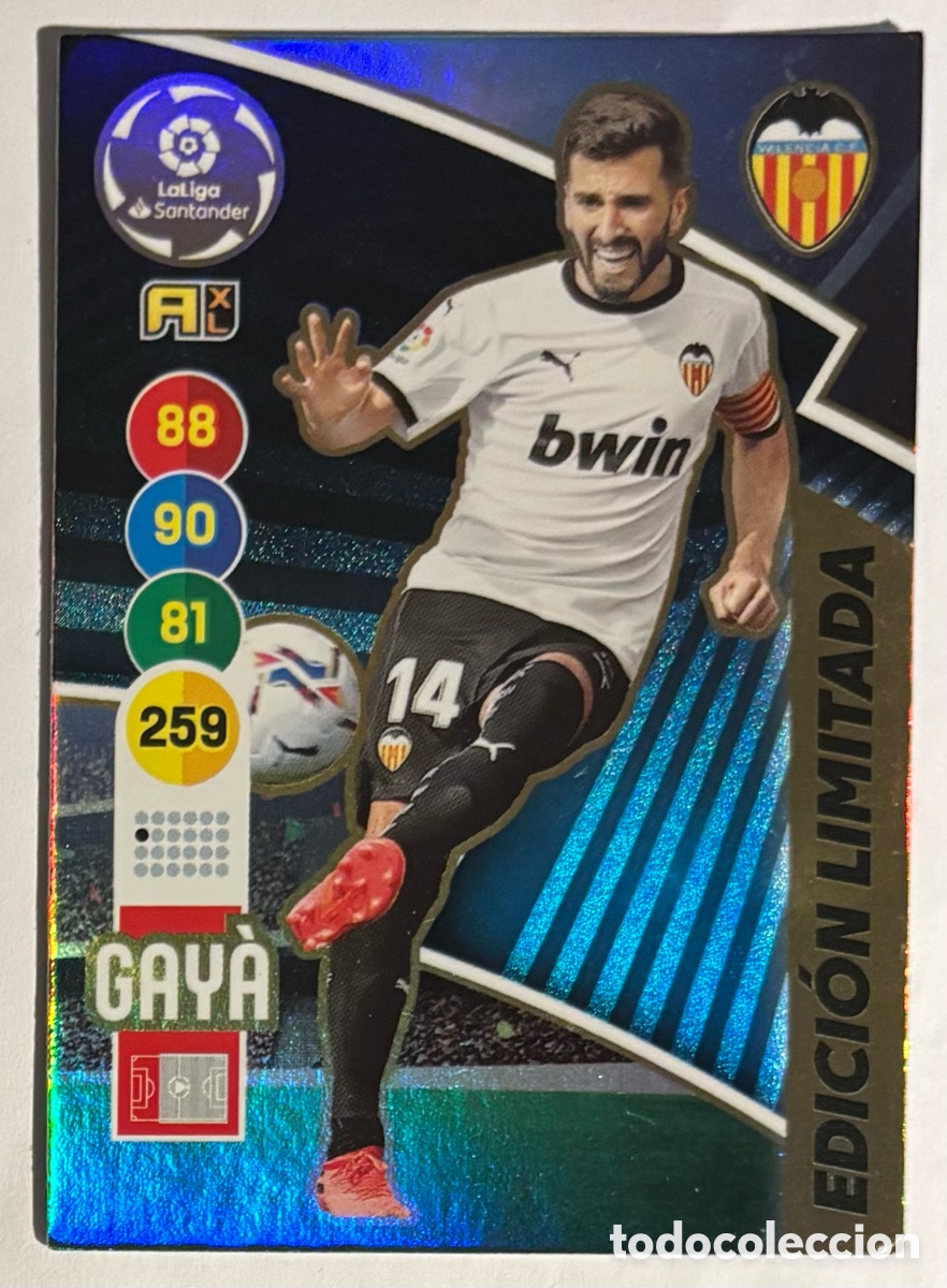 Cromos de f&uacute;tbol: GAY&Aacute; (VALENCIA). CARTA EDICI&Oacute;N LIMITADA PANINI ADRENALYN XL 2020-21.