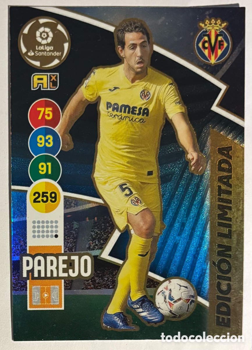 Cromos de f&uacute;tbol: PAREJO (VILLARREAL). CARTA EDICI&Oacute;N LIMITADA PANINI ADRENALYN XL 2020-21.