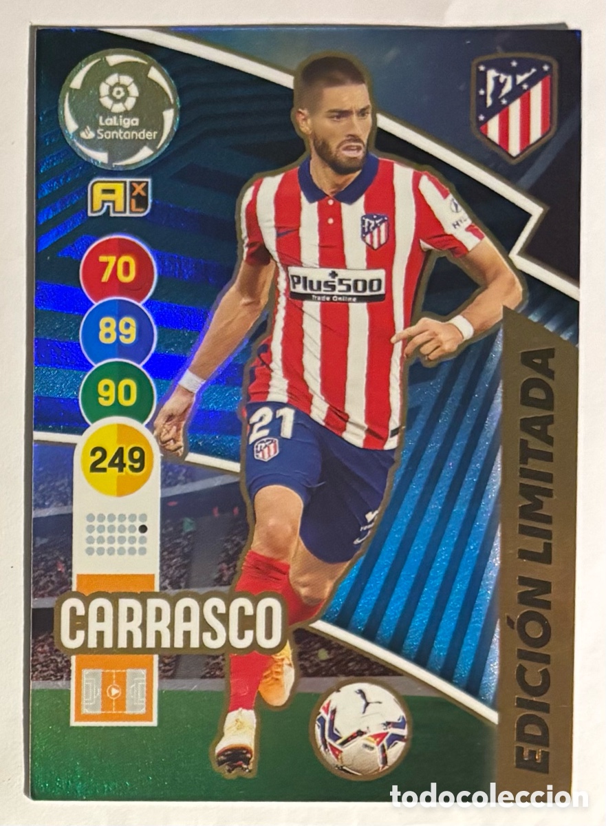 Cromos de f&uacute;tbol: CARRASCO (ATL&Eacute;TICO MADRID). CARTA EDICI&Oacute;N LIMITADA PANINI ADRENALYN XL 2020-21.