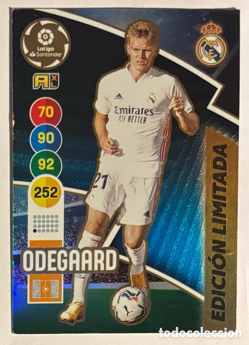 Cromos de f&uacute;tbol: ODEGAARD (REAL MADRID). CARTA EDICI&Oacute;N LIMITADA PANINI ADRENALYN XL 2020-21.