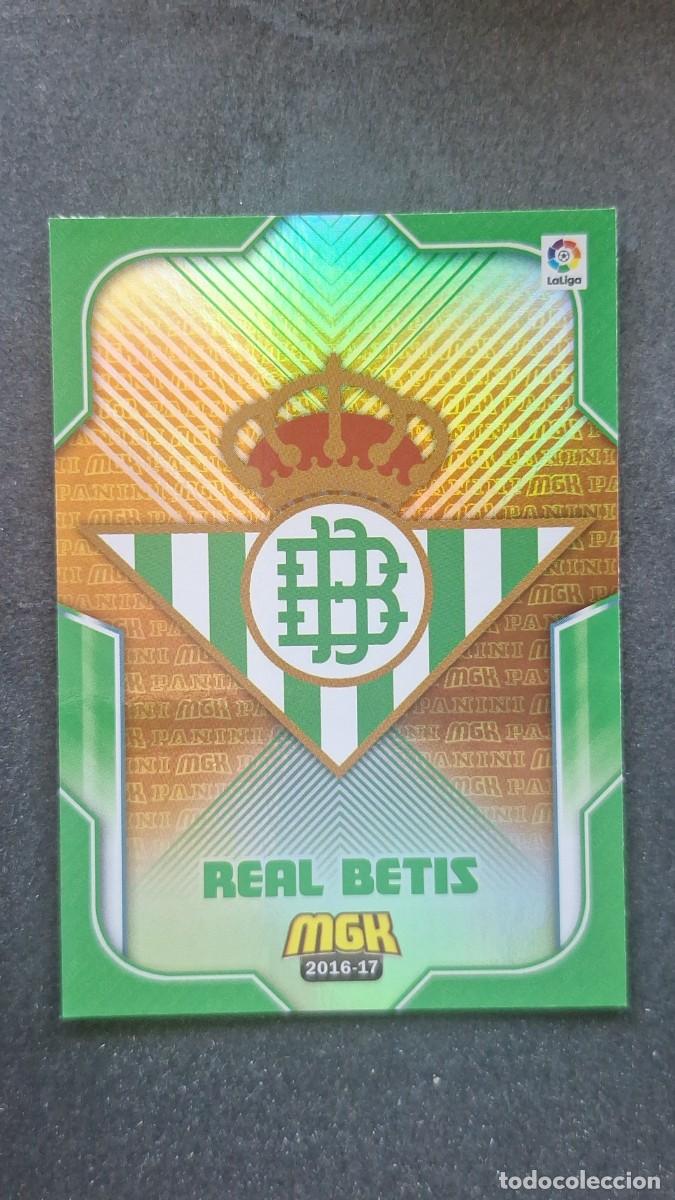Cromos de f&uacute;tbol: L1 ESCUDO REAL BETIS BALOMPIE 109 PANINI MEGACRACKS 2016 2017 16 17