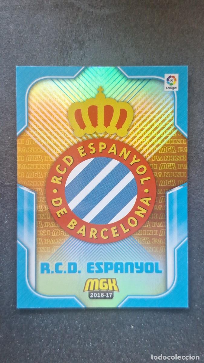 Cromos de f&uacute;tbol: L1 ESCUDO R. C. D. ESPA&Ntilde;OL 217 PANINI MEGACRACKS 2016 2017 16 17