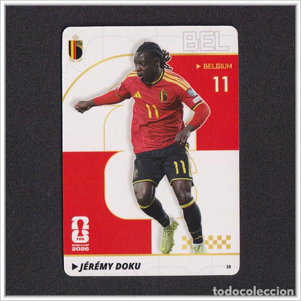 Cromos de f&uacute;tbol: FIFA WORLD CUP 2026 PANINI JEREMY DOKU 38 BEL BELGICA MUNDIAL ALBUM - COLECCI&Oacute;N PREMIUM-