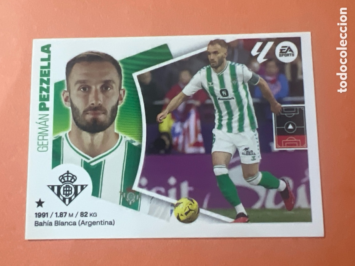 Cromos de f&uacute;tbol: C4412. N&ordm; 8 PEZZELA BETIS LIGA ESTE 24 25 2024 2025 SIN PEGAR NUNCA PEGADO