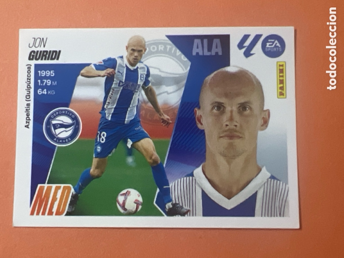 Cromos de f&uacute;tbol: C4452. N&ordm; 13 GURIDI ALAVES LIGA ESTE 25 26 2025 2026 SIN PEGAR NUNCA PEGADO