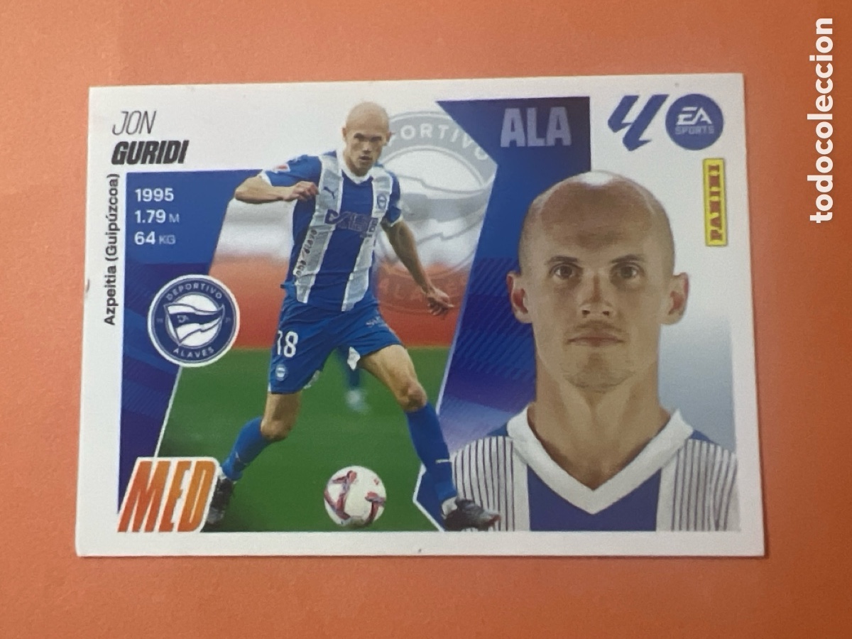 Fu&szlig;ball-Sticker: C4463. N&ordm; 13 GURIDI ALAVES LIGA ESTE 25 26 2025 2026 SIN PEGAR NUNCA PEGADO