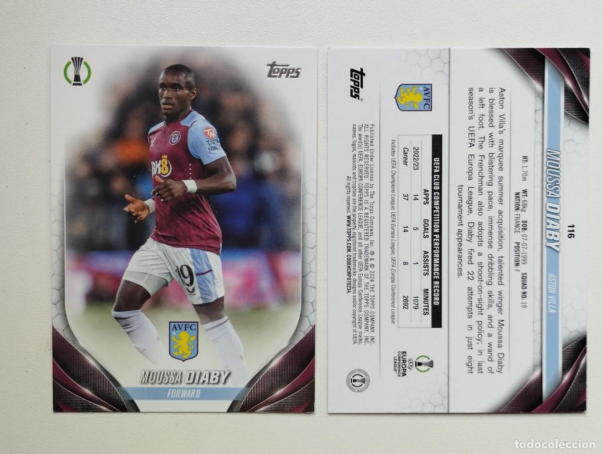 Cromos de f&uacute;tbol: CROMO CARD TOPPS CHAMPIONS LEAGUE 2023 2024 23 24 ASTON VILLA 116 MOUSSA DIABY