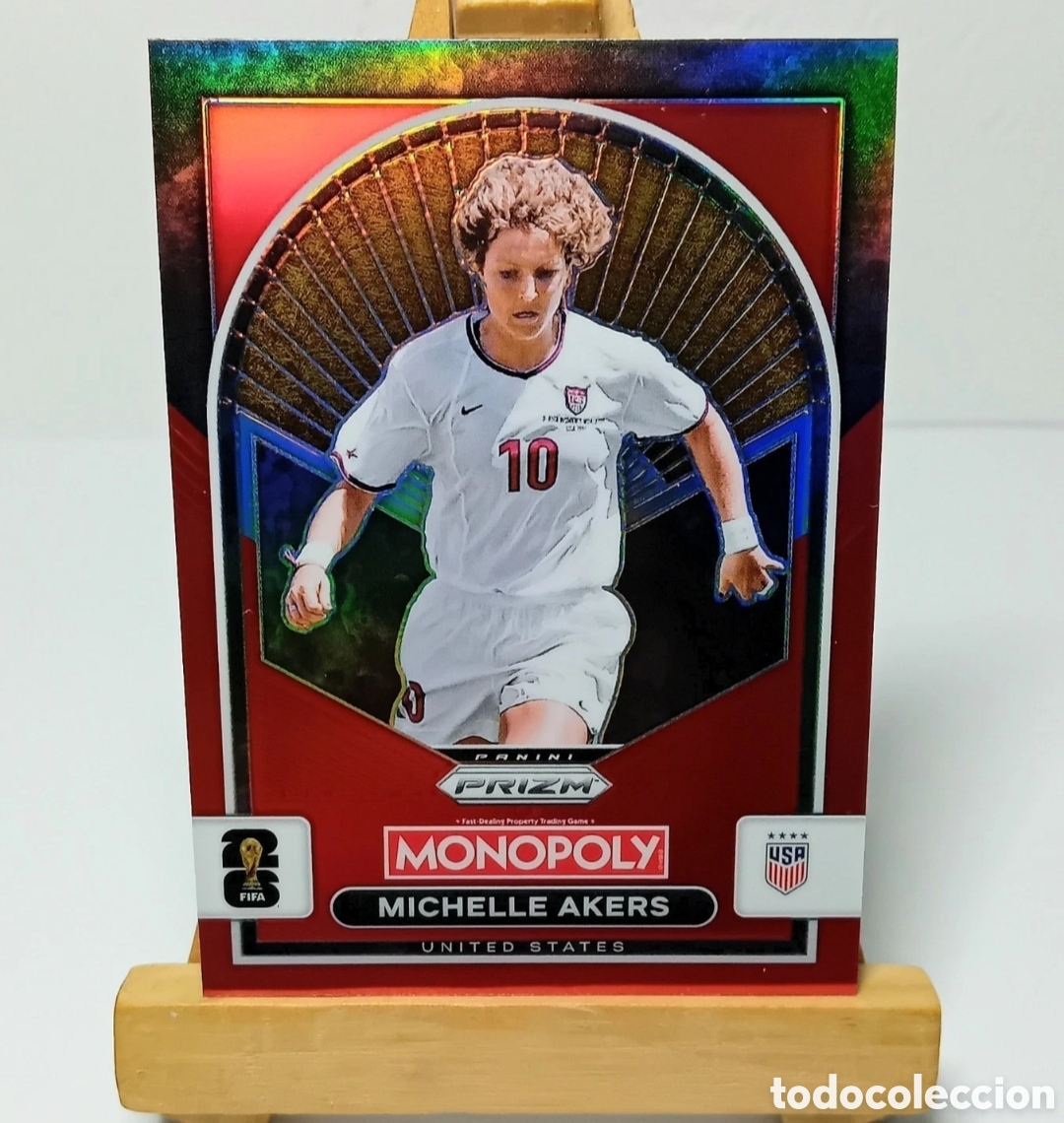 Cromos de f&uacute;tbol: MICHELLE AKERS 2026 USA MONOPOLY RED PRIZM PANINI.