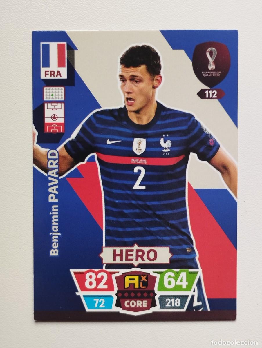 Cromos de f&uacute;tbol: CROMO BENJAMIN PAVARD 112 FRANCIA PANINI ADRENALYN COPA MUNDIAL DE FUTBOL QATAR 2022
