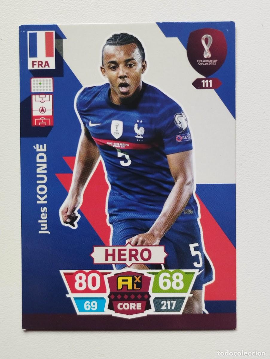 Cromos de f&uacute;tbol: CROMO CARD 111 JULES KOUNDE FRANCIA PANINI ADRENALYN COPA MUNDIAL DE FUTBOL QATAR 2022