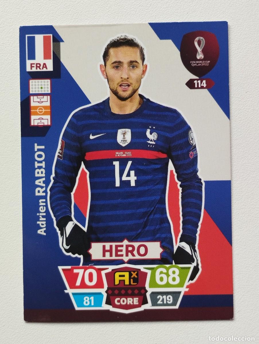 Cartes &agrave; collectionner de Football: CROMO CARD 114 ADRIEN RABIOT FRANCIA PANINI ADRENALYN COPA MUNDIAL DE FUTBOL QATAR 2022