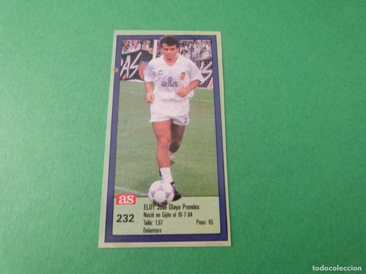 Cartes &agrave; collectionner de Football: CROMO FUTBOL ELOY VALENCIA C.F. RECORTADO N&ordm; 232 ASES DE LA LIGA 1989-1990/89-90 DIARIO AS